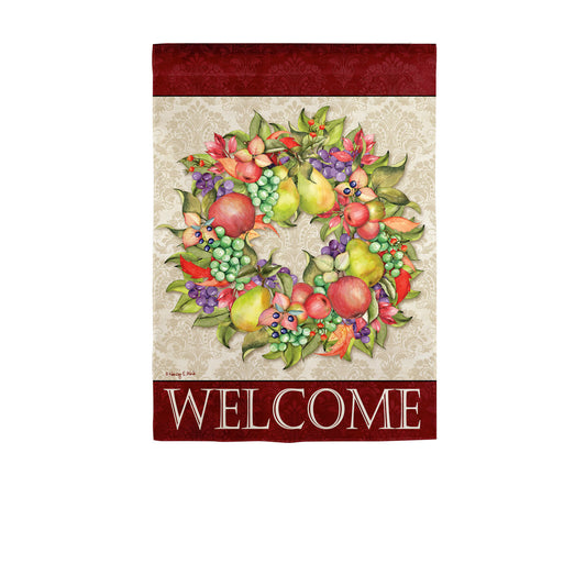 Autumn Fruits Printed Suede Garden Flag; Polyester 12.5"x18"