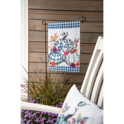 Chinoiserie Pumpkins Printed Suede Garden Flag; Polyester 12.5"x18"