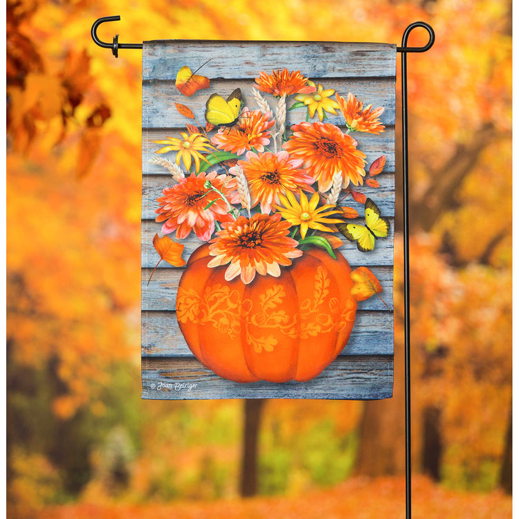 Autumn Bouquet Printed Suede Garden Flag; Polyester 12.5"x18"