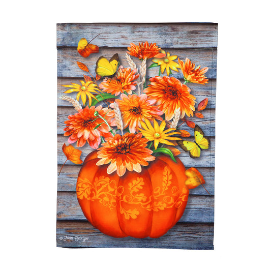 Autumn Bouquet Printed Suede Garden Flag; Polyester 12.5"x18"