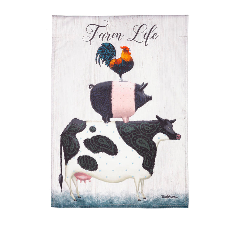 Farm Life Printed Textured Striation Garden Flag; Polyester 12.5"x18"