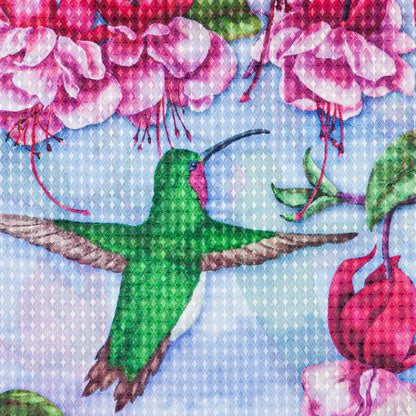 Fuchsia Hummingbird Garden Flag
