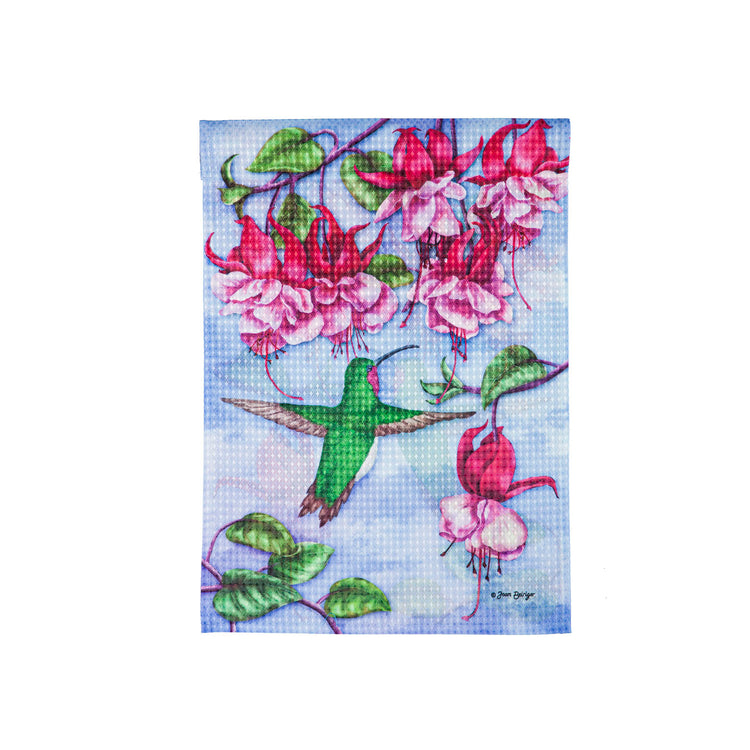 Fuchsia Hummingbird Garden Flag