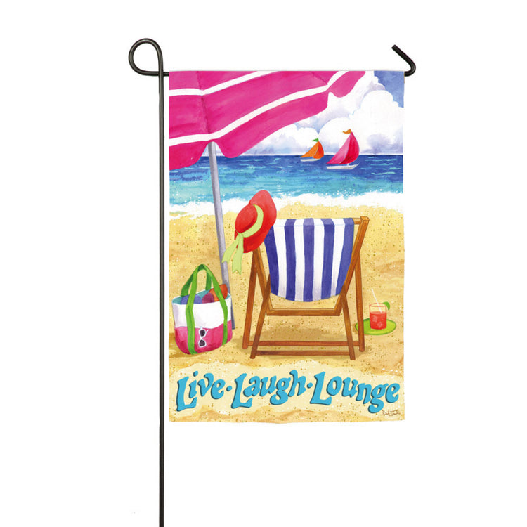 "Live, Laugh, Lounge" Printed Suede Seasonal Garden Flag; Polyester