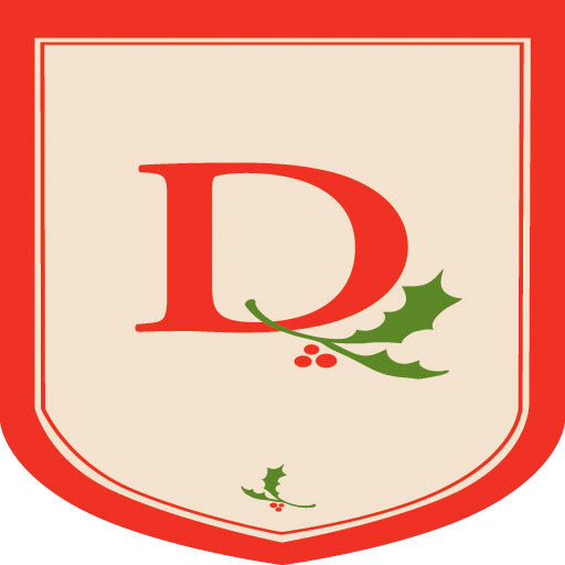 Holiday Monogram "D" Double Sided Applique Seasonal House Flag; Polyester