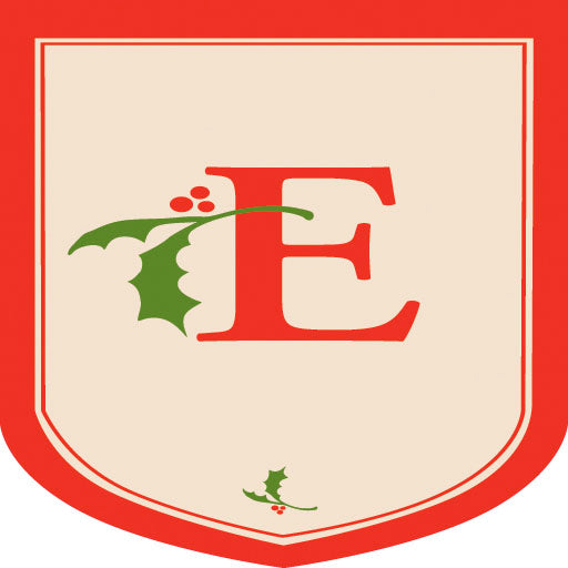 Holiday Monogram "E" Double Sided Applique Seasonal House Flag; Polyester
