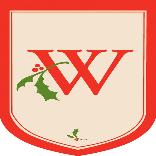 Holiday Monogram "W" Double Sided Applique Seasonal House Flag; Polyester