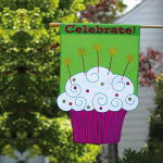 Celebrate Cupcake Applique Seasonal House Flag; Polyester