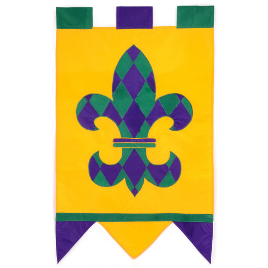 Mardi Gras Fleur De Lis House Flag