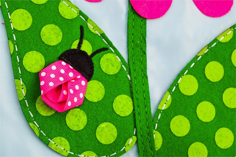 Welcome Daisy Applique Seasonal House Flag; Polyester
