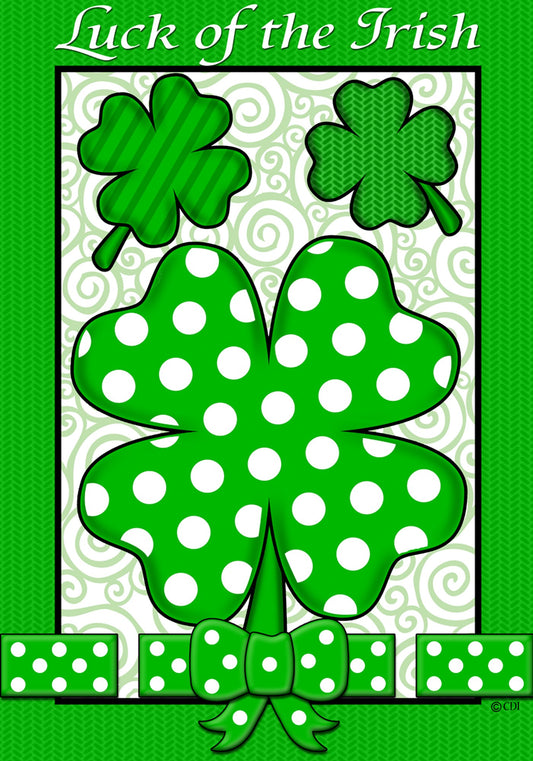 "Luck of the Irish" Printed Seasonal House Flag; Polyester