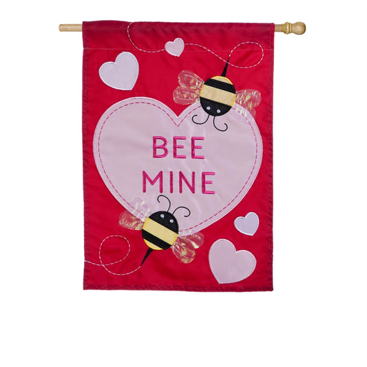 Bee Mine Applique Seasonal House Flag; Polyester