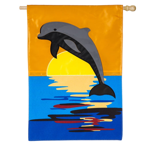Dolphin Sunset House Flag
