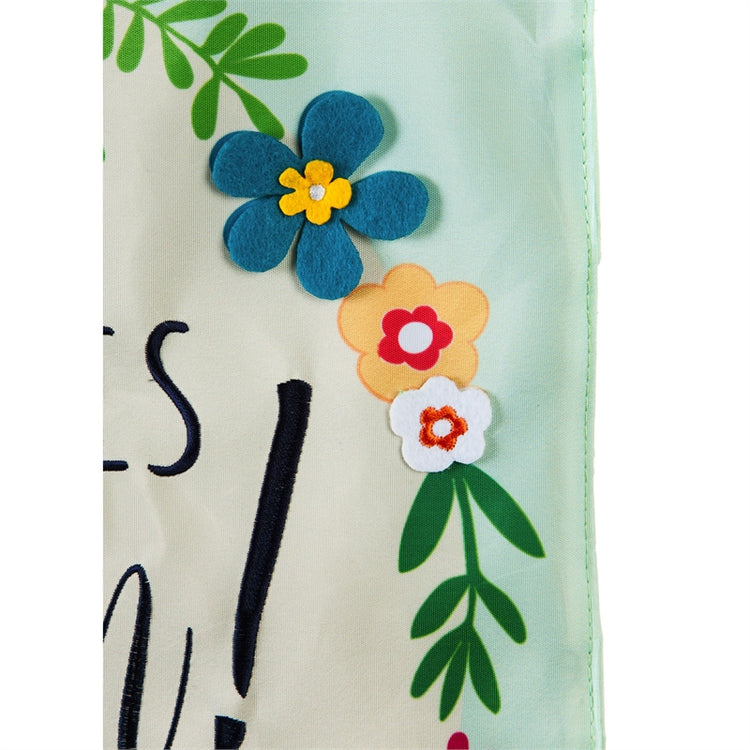 "He Is Risen Floral" Applique Seasonal House Flag; Polyester