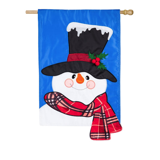 Baby It's Cold Outside Snowman Applique House Flag