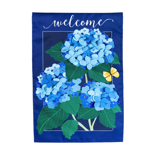Hydrangea Blossoms House Flag; Polyester 28"x44"