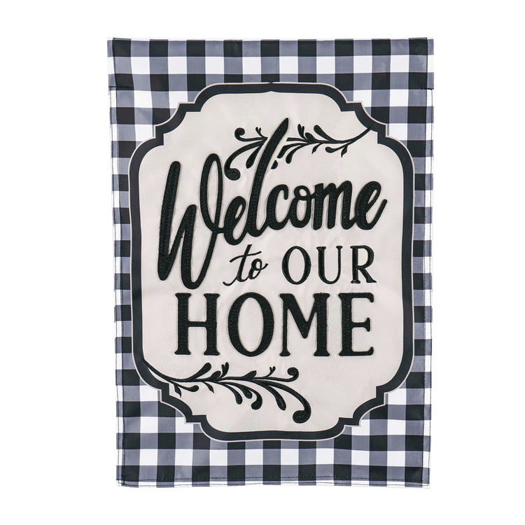 Classic Welcome Home Applique House Flag; Polyester 28"x44"