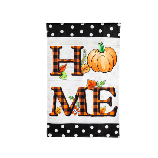 Pumpkin Home Applique House Flag; Polyester 28"x44"
