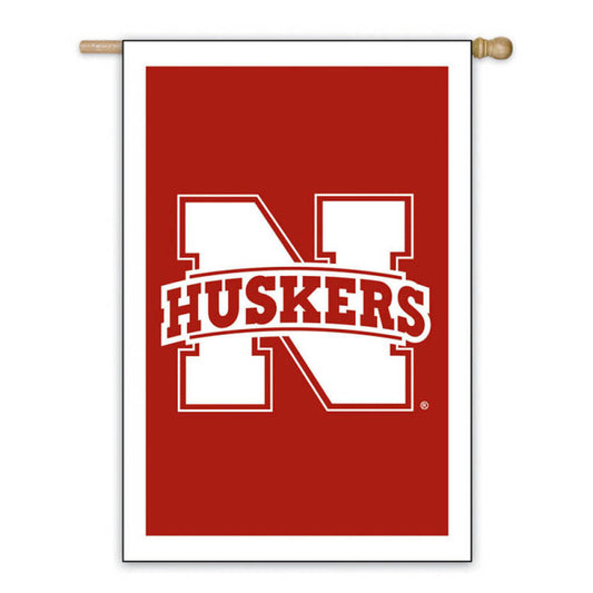 University of Nebraska Corn Huskers Double Sided Applique House Flag; Polyester