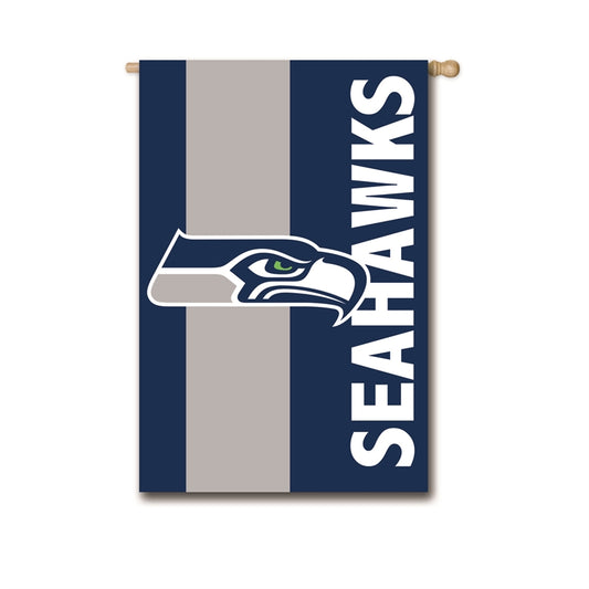 Seattle Seahawks Applique Double Sided Team House Flag