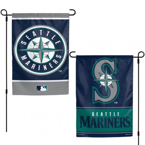 Seattle Mariners Double Sided Vertical Garden Flag; Polyester