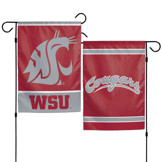 Washington State University Cougars Double Sided Garden Flag; Polyester