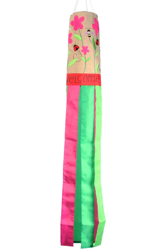 Bees & Ladies Windsock; Burlap