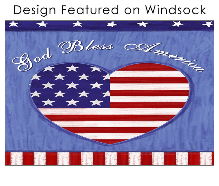 "God Bless the U.S." Windsock; Polyester