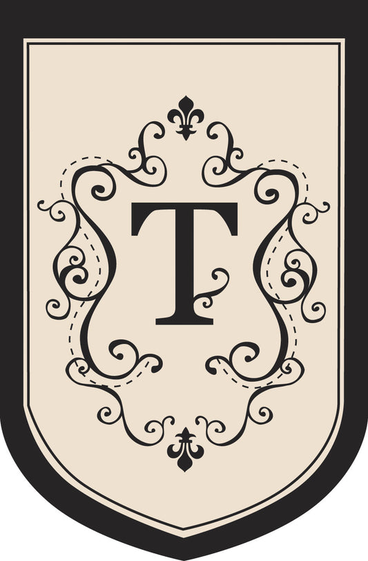 Monogram "T" Double Sided Applique Garden Flag; Polyester