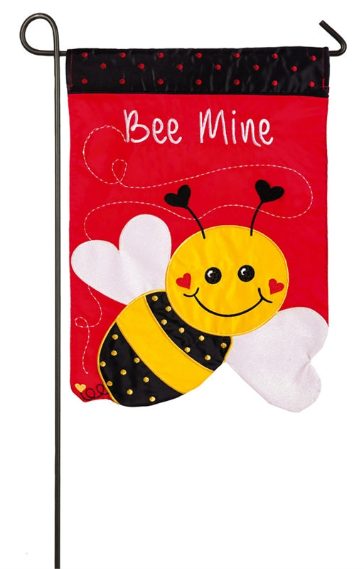 Bee Mine Applique Seasonal Garden Flag; Polyester