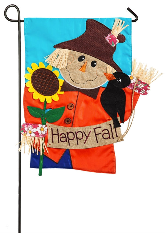 Happy Fall Scarecrow Garden Flag