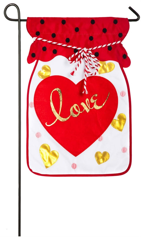 Jar of Love Applique Seasonal Garden Flag; Polyester