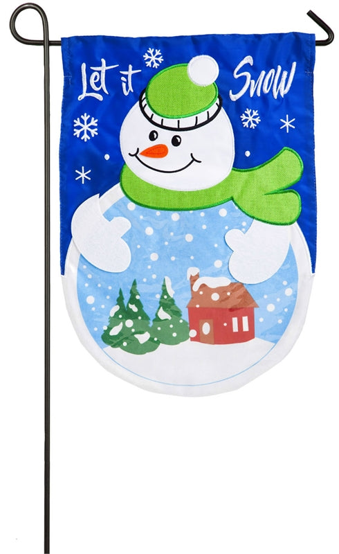 Let it Snow Globe Applique Seasonal Garden Flag