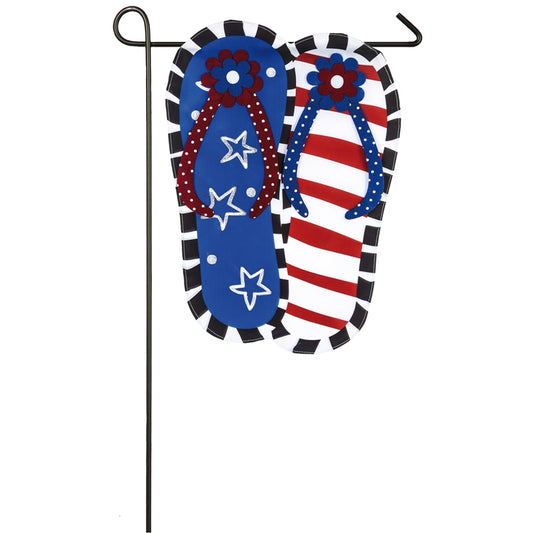 Patriotic Flip Flops Garden Flag