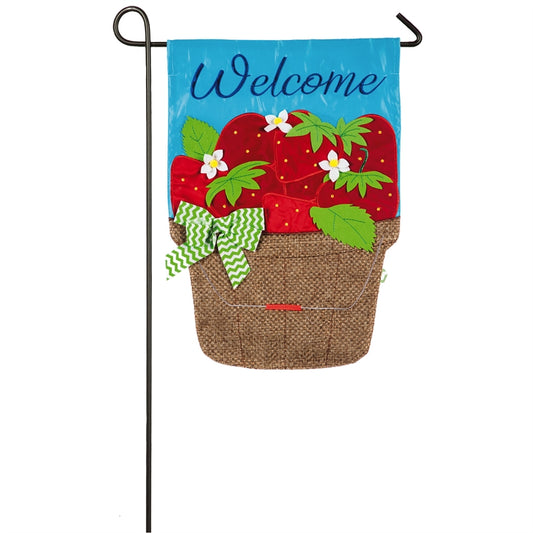 Basket of Strawberries Garden Flag