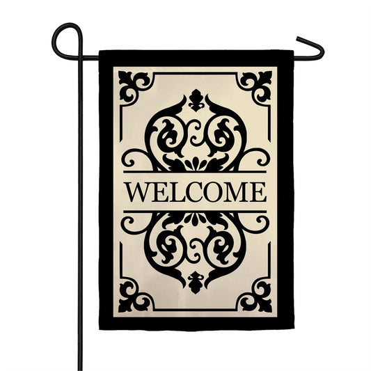 Cambridge Welcome Applique Seasonal Garden Flag; Polyester