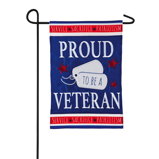 Proud To Be A Veteran Garden Flag