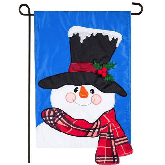 Baby It's Cold Outside Snowman Applique Garden Flag