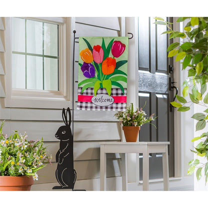 Welcome Spring Tulips Seasonal Garden Flag