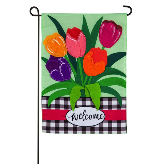 Welcome Spring Tulips Seasonal Garden Flag