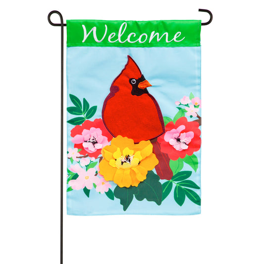 Welcome Spring Cardinal Garden Flag