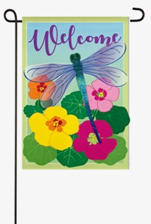 Dragonfly Welcome Garden Flag