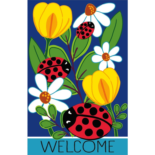 Ladybug Friends Garden Flag