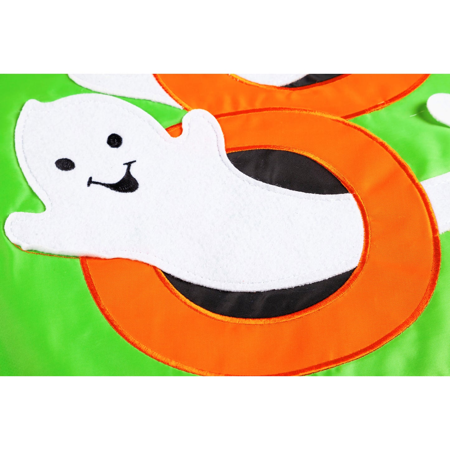 BOO Ghosts Applique Garden Flag; Polyester 12.5"x18"