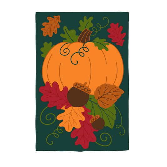 Fall Pumpkin and Leaves Garden Flag