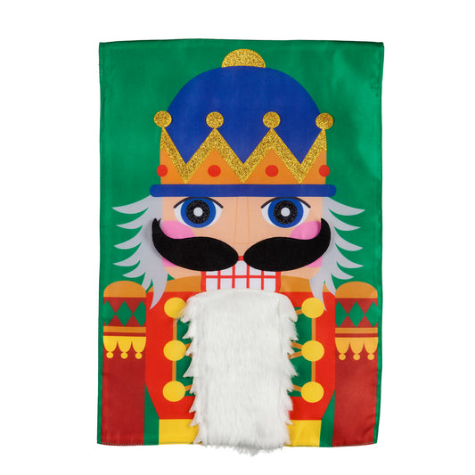 Nutcracker Christmas Applique Garden Flag; Polyester 12.5"x18"