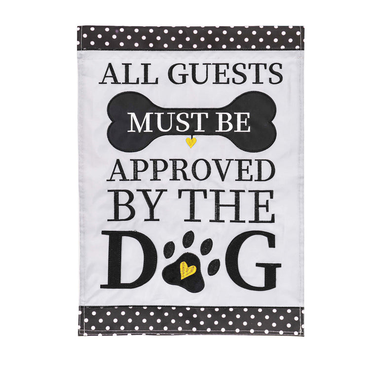 Approved by the Dog Applique Garden Flag; Polyester 12.5"x18"