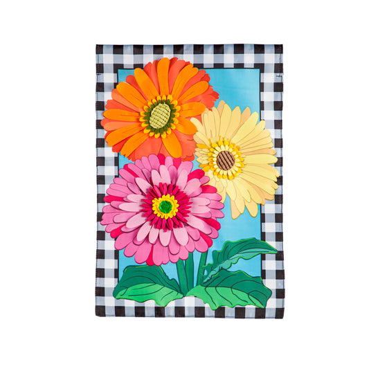 Gerbera Daisy Trio Garden Flag