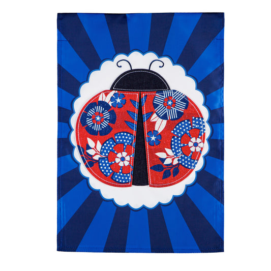 Patriotic Ladybug Garden Flag