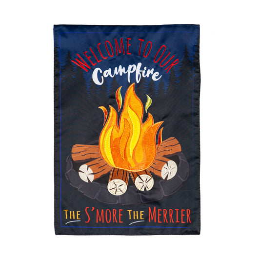 Welcome to Our Campfire Garden Flag